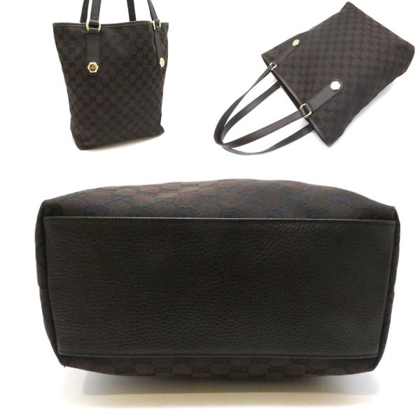 GUCCI グッチ GGトートバッグ ダークブラウン キャンバス/レザー