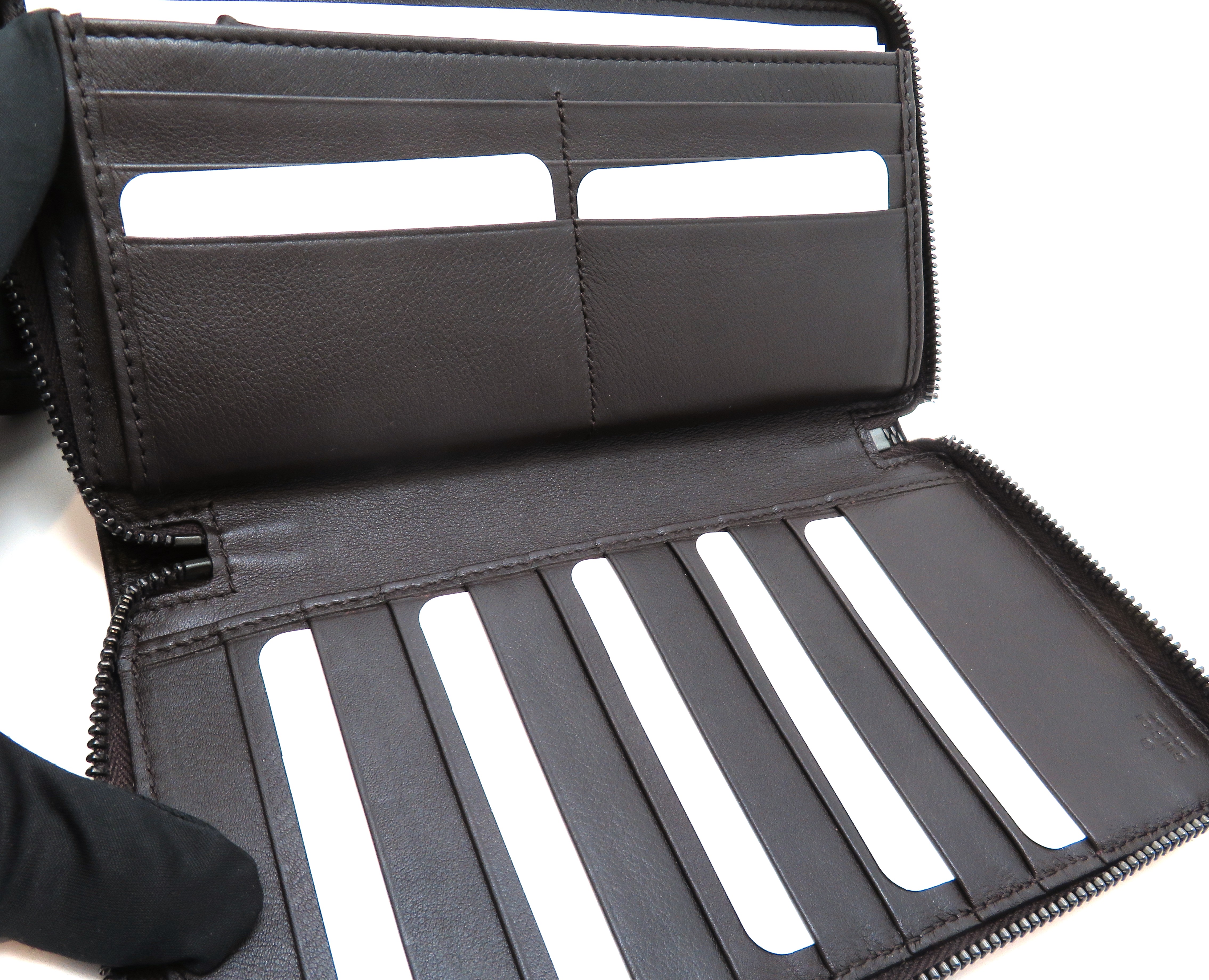 GUCCI グッチ グッチシマ ラウンドファスナー長財布 ダークブラウン