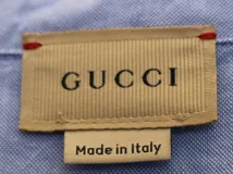 GUCCI グッチ ロゴシャツ メンズ12 ホワイト ライトブルー コットン 638079 2148103895555 【200】