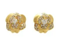 CHANEL シャネル カメリア ピアス 750YG イエローゴールド D