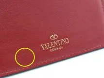 VALENTINO ヴァレンチノ ロックスタッズ カードケース レッド カーフ 【474】