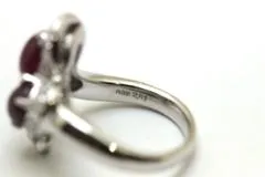 JEWELRY　ノンブランドジュエリー　リング　指輪　PT900　プラチナ　R2.81ct/D0.34/0.20ct　ルビー　ダイヤモンド　12.3g　【472】A