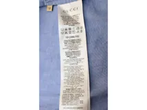 GUCCI グッチ ロゴシャツ メンズ12 ホワイト ライトブルー コットン 638079 2148103895555 【200】