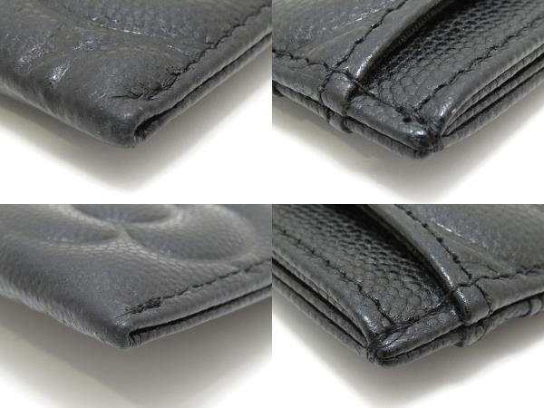 CHANEL シャネル カメリアカードケース ブラック キャビアスキン
