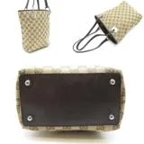 GUCCI グッチ GG トートバッグ ダークブラウン/ベージュ キャンバス/レザー 120840【430】2148103664120
