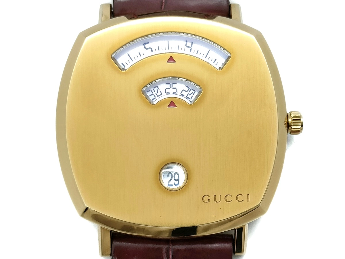 GUCCI グッチ グリップウォッチ 157.3 金メッキ/カワ GP/革 ゴールド レディース クォーツ【432】2143200583787  の購入なら「質」の大黒屋（公式）