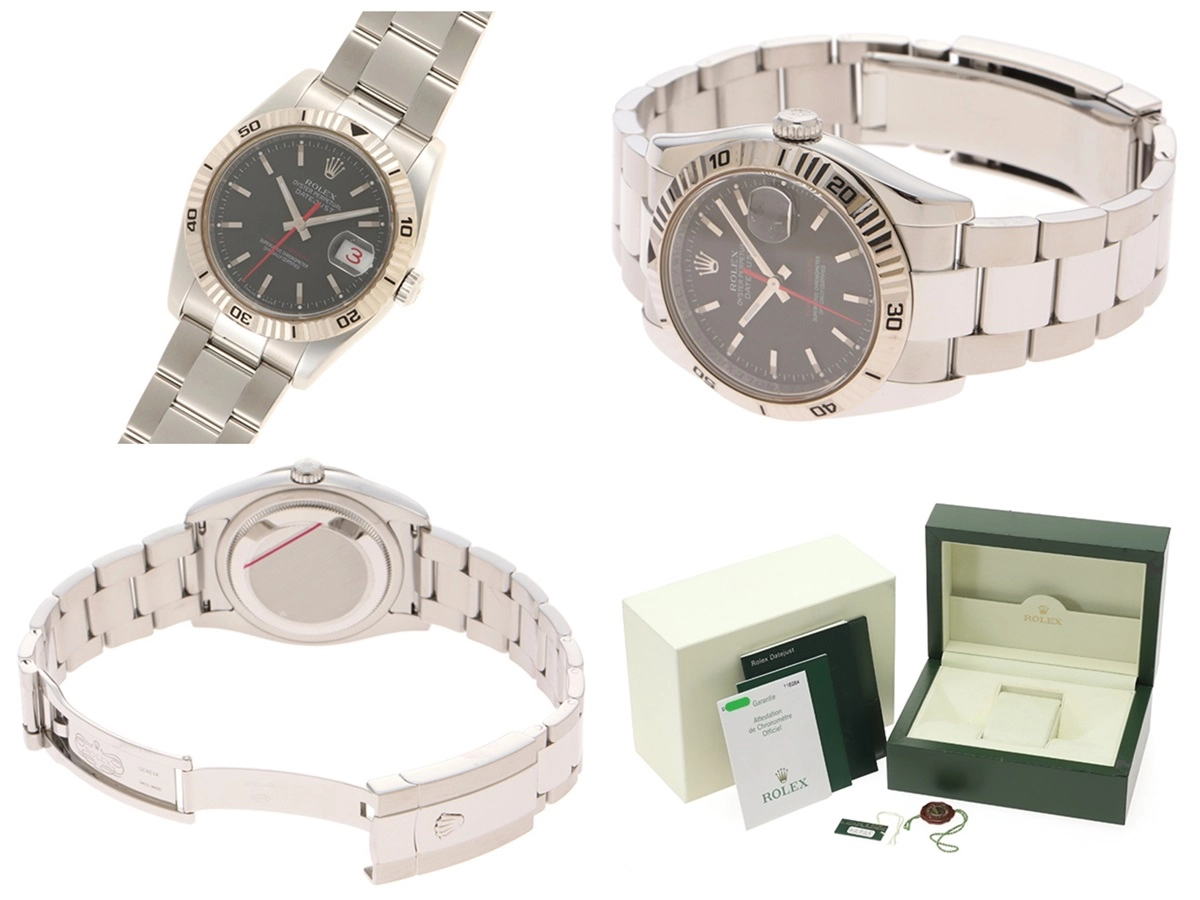 ROLEX　ロレックス　D番　デイトジャスト ターノグラフ　116264　ステンレス/ホワイトゴールド　SS/WG　ブラック　メンズ　自動巻き【432】2143200586757