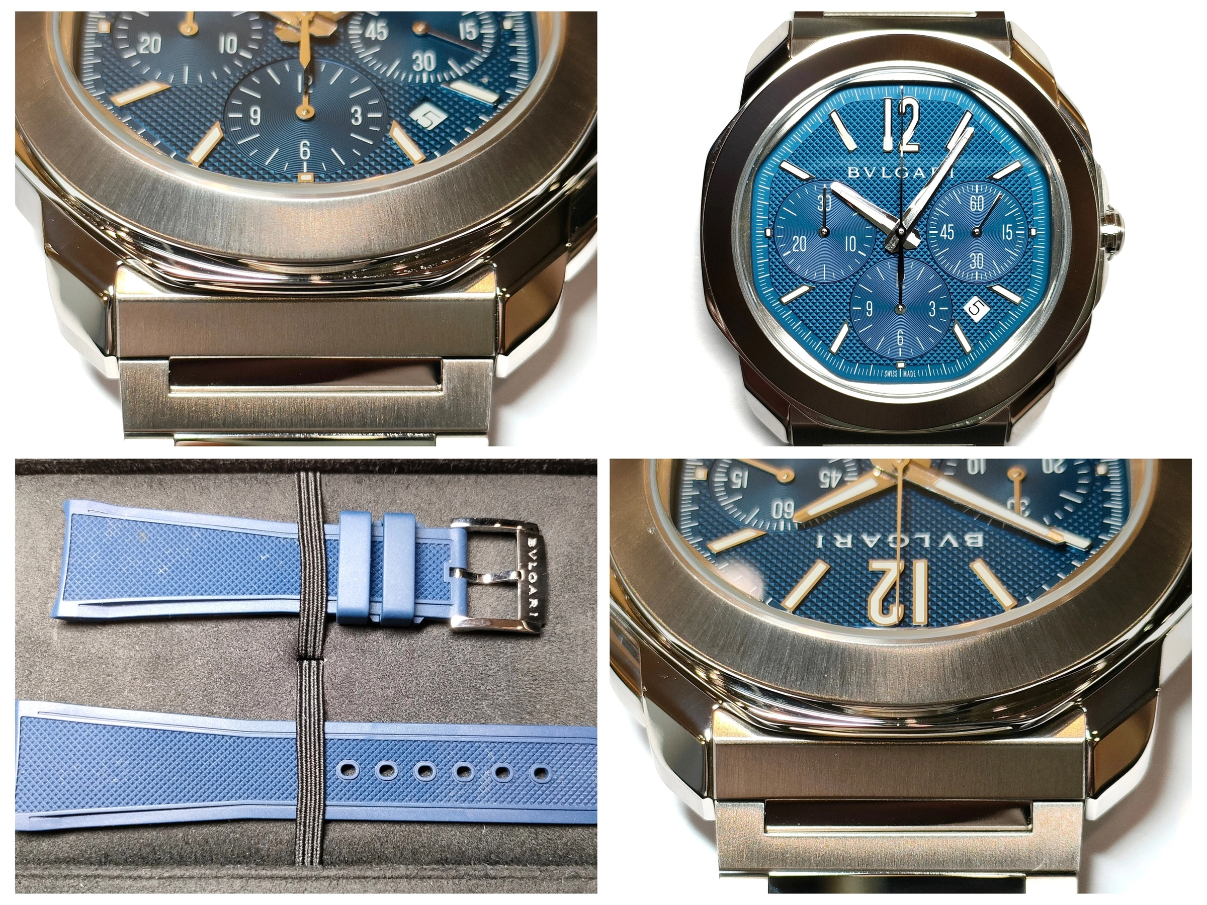 BVLGARI　ブルガリ　オクト ローマ クロノグラフ　103829(OC42SCH)　ステンレス　SS　ブルー　メンズ　自動巻き【432】2148103882159