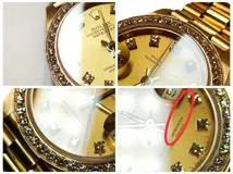 ROLEX　ロレックス　ギャラ有　E番　デイトジャスト　69138G　イエローゴールド　YG　シャンパン10PD ダイヤベゼル　レディース　自動巻き【432】2143600378631