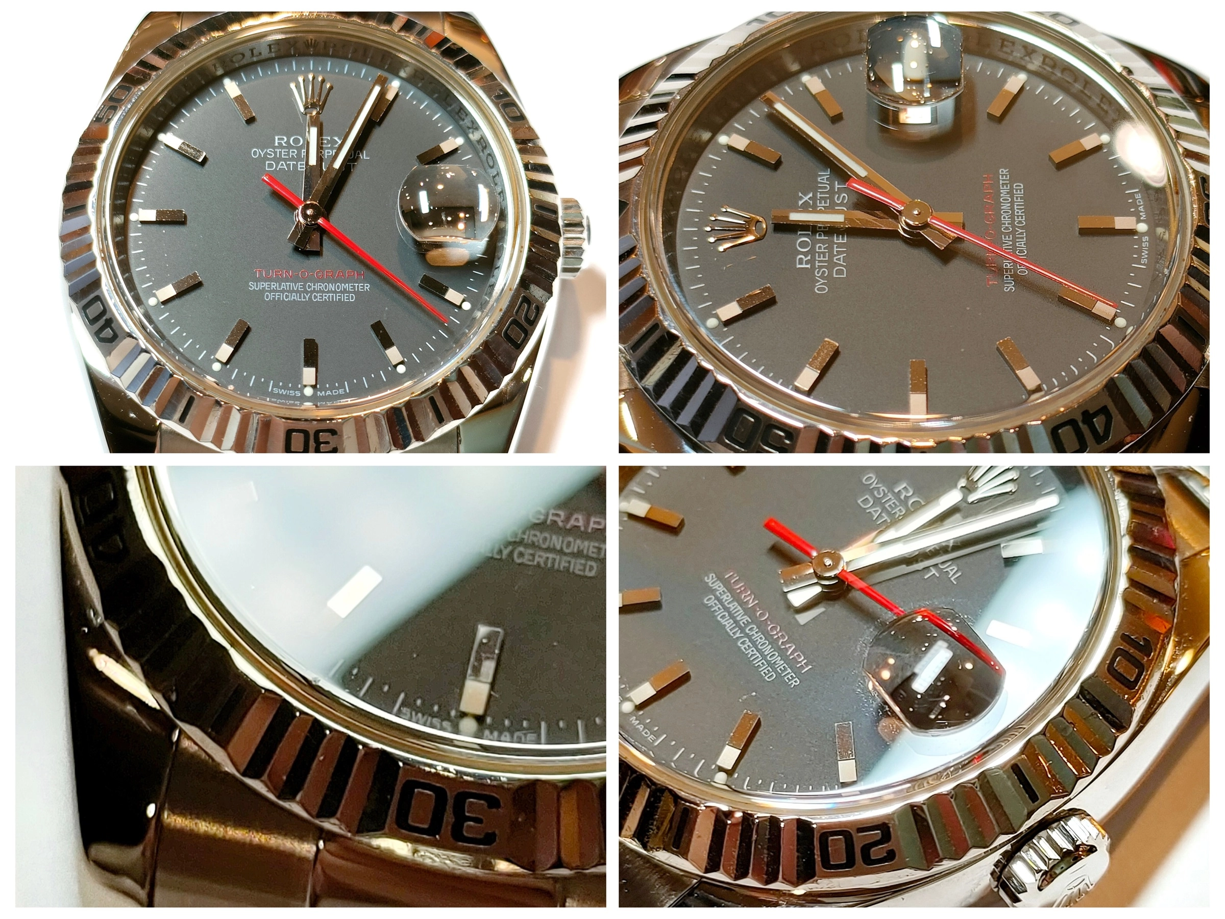 ROLEX　ロレックス　D番　デイトジャスト ターノグラフ　116264　ステンレス/ホワイトゴールド　SS/WG　ブラック　メンズ　自動巻き【432】2143200586757