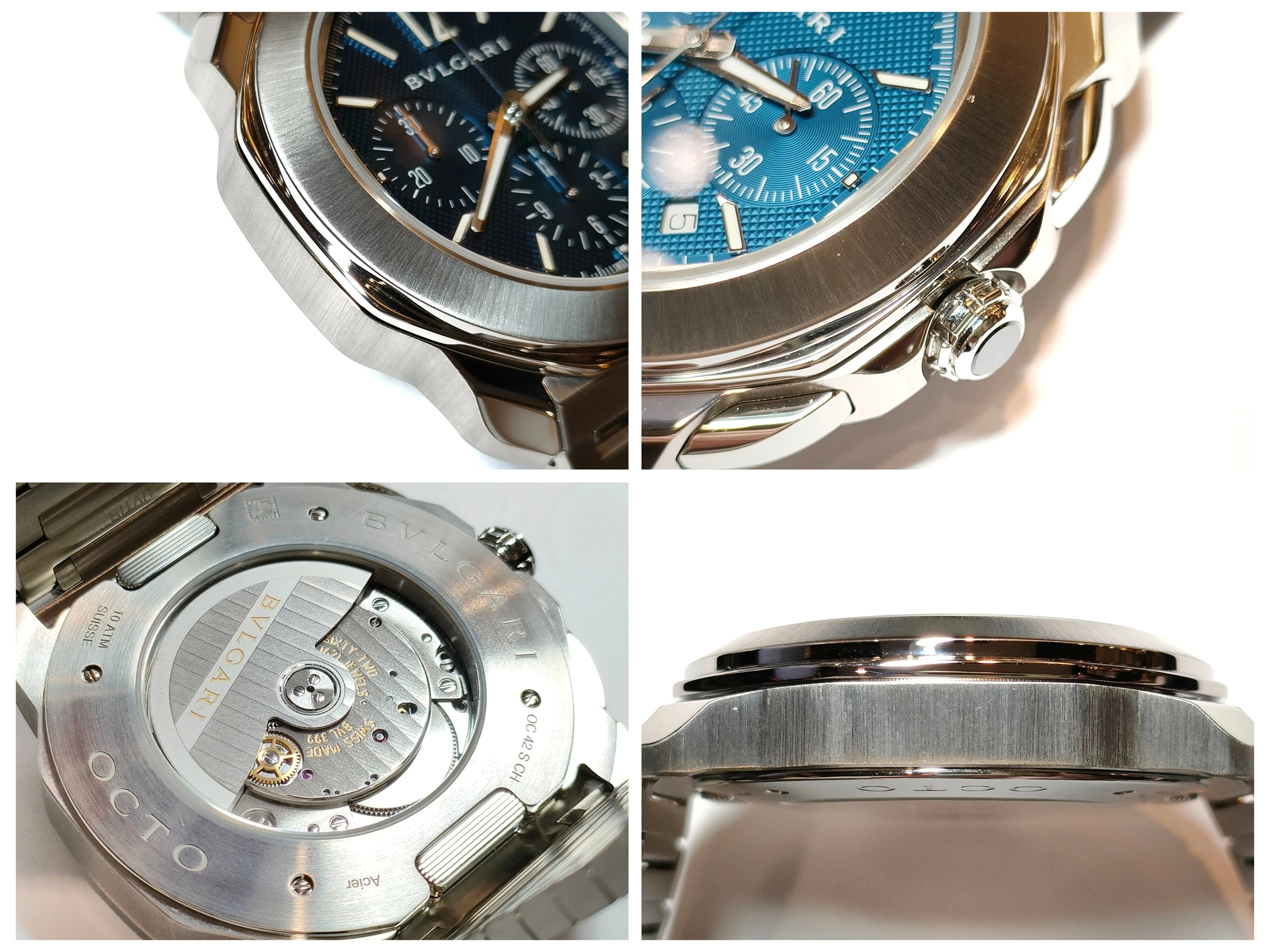 BVLGARI　ブルガリ　オクト ローマ クロノグラフ　103829(OC42SCH)　ステンレス　SS　ブルー　メンズ　自動巻き【432】2148103882159