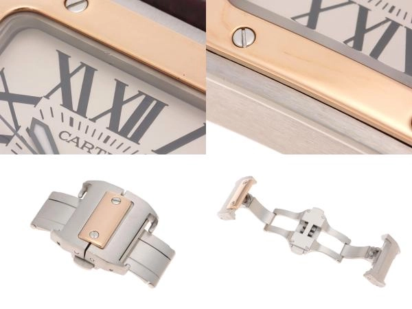 Cartier  カルティエ　サントス 100MM　W20107X7　SS/カワ　シルバー　メンズ　自動巻き2148103866098【432】