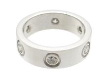Cartier　カルティエ　ラブリング　オール　指輪　WG　ホワイトゴールド　D　ダイヤモンド　7.9g　48号　日本サイズ8号　B4026000