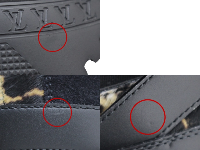 LOUIS VUITTON ルイ・ヴィトン 靴 ローリエ―トライン レオパードサイドゴアブーツ レディース37ハーフ(24～24.5cm) ブラック スエード/カーフ 2146000421907 【200】