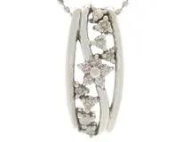 JEWELRY　貴金属・宝石　ダイヤモンドネックレス　K18　ホワイトゴールド　ダイヤモンド　0.18ct　4.1g