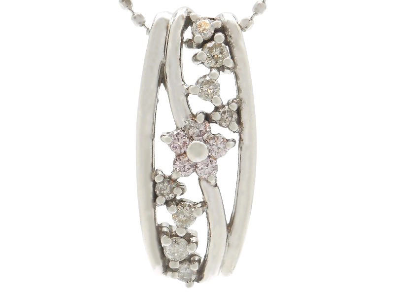 JEWELRY　貴金属・宝石　ダイヤモンドネックレス　K18　ホワイトゴールド　ダイヤモンド　0.18ct　4.1g