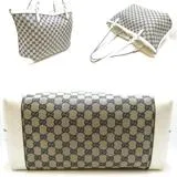 GUCCI グッチ GGトートバッグ ベージュ/ホワイト/ネイビー キャンバス/カーフ 247209【430】2148103650345