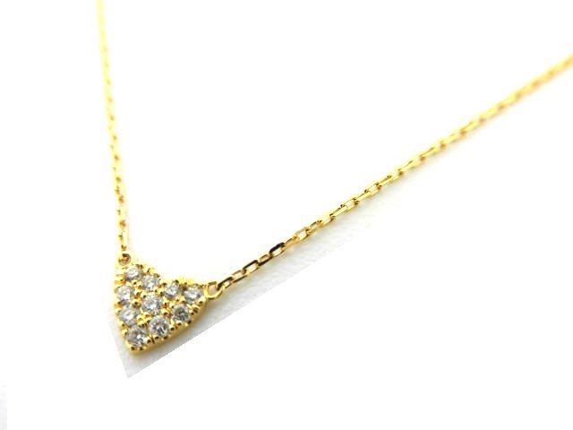 貴金属 宝石 Ahkah アーカー ハートパヴェ ネックレス K18イエローゴールド ダイヤモンド 0 05カラット 1 1ｇ 474 の購入なら 質 の大黒屋 公式