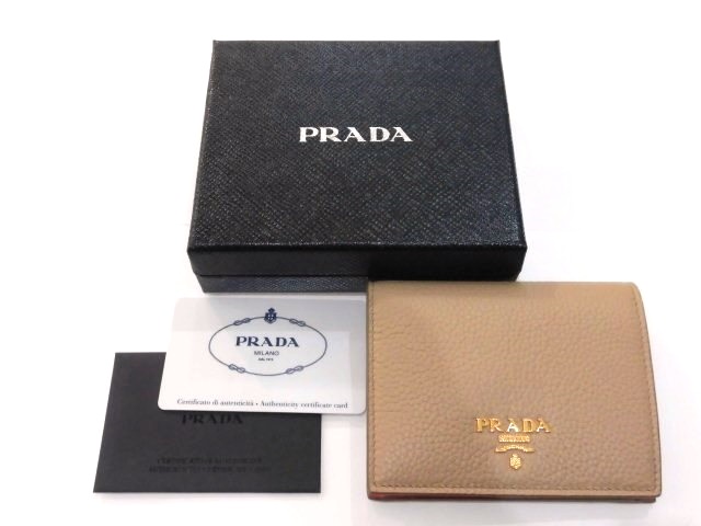 PRADA プラダ 二つ折り財布 コンパクトウォレット サフィアーノ CAMMEO