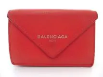 BALENCIAGA バレンシアガ ペーパーミニウォレットミニ財布 財布 カーフ ルージュ（レッド）391446 【434】  の購入なら「質」の大黒屋（公式）