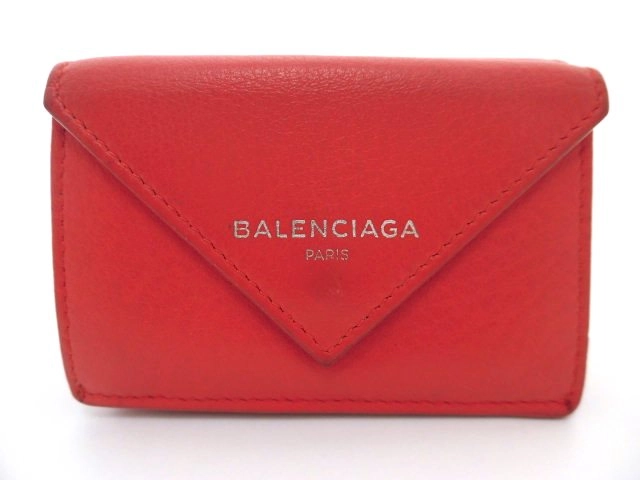 BALENCIAGA バレンシアガ ペーパーミニウォレットミニ財布 財布 カーフ