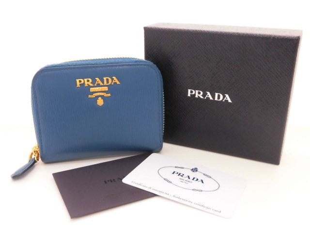 PRADA プラダ コインケース 小銭入れ ラウンドファスナー レザー 