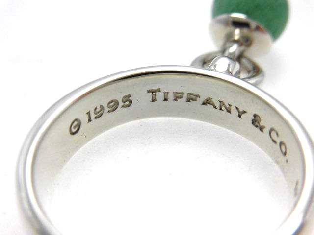 TIFFANY ティファニー ドアノッカーリング 指輪 スターリングシルバー 翡翠 日本サイズ12.5号 6.4g 【474】