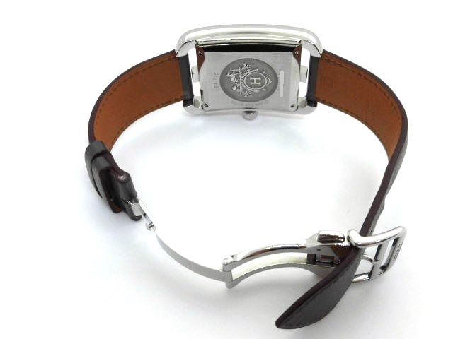 HERMES エルメス ケープコッド メカニカル CD6.710 メンズ腕時計 革ベルト グレー文字盤 オートマチック 【474】