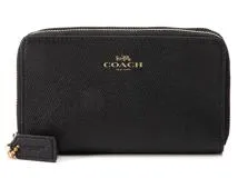 COACH コーチ ラウンド財布 ダブルジップ レザー ブラック F57467 【474】 の購入なら「質」の大黒屋（公式）