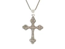 JEWELRY　貴金属・宝石　クロス　ネックレス　K18WG　ホワイトゴールド　D　ダイヤモンド　0.30ct　4.6g 【200】