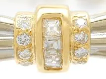 JEWELRY　貴金属･宝石　ブレスレット　ダイヤモンド0.76ct　K18　ホワイトゴールド　イエローゴールド　17.5g　リボン　（2143200450911）【200】