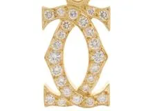 Cariter　カルティエ　2Cチャーム　ペンダントトップ　ダイヤモンド　イエローゴールド　YG　2.2g【200】