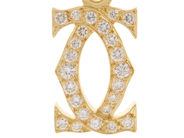 Cariter カルティエ 2Cチャーム ペンダントトップ ダイヤモンド イエローゴールド YG 2.2g【200】