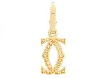 Cariter　カルティエ　2Cチャーム　ペンダントトップ　ダイヤモンド　イエローゴールド　YG　2.2g【200】