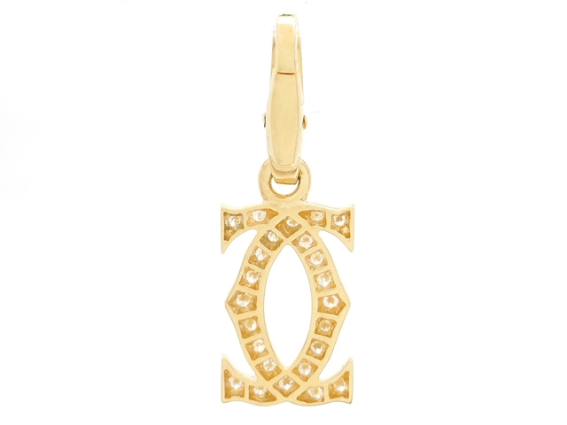 Cariter カルティエ 2Cチャーム ペンダントトップ ダイヤモンド イエローゴールド YG 2.2g【200】