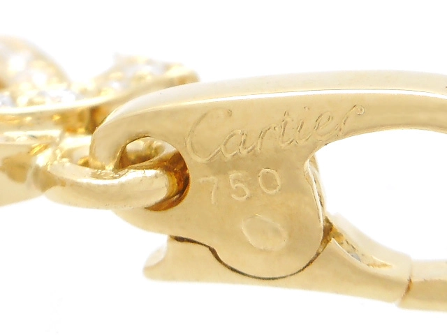 Cariter カルティエ 2Cチャーム ペンダントトップ ダイヤモンド イエローゴールド YG 2.2g【200】