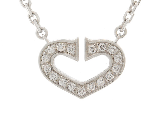 カルティエ　Cハート　ダイヤモンド　ネックレス　ホワイトゴールド Cartier カルティエ Cハートネックレス ホワイトゴールド WG