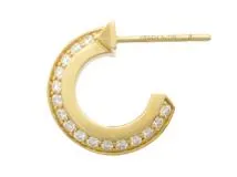 TIFFANY＆CO　ティファニー　Tワン　フープピアス　YG　イエローゴールド　D0.20ct　D0.20ct　ダイヤモンド　6.9g　69783015　2143200602921　【200】