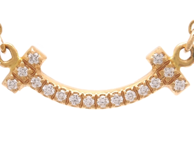 TIFFANY＆CO　ティファニー　Tスマイルネックレス　Tスマイルミニ　ダイヤモンド　PG　ピンクゴールド　62617772　2146000412363　【200】