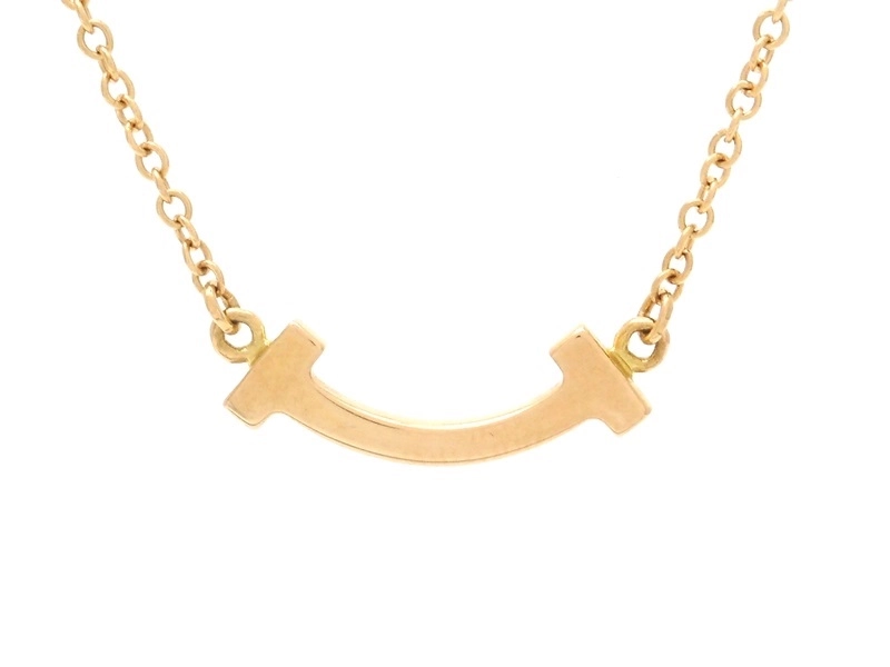 TIFFANY＆CO　ティファニー　Tスマイルネックレス　Tスマイルミニ　ダイヤモンド　PG　ピンクゴールド　62617772　2146000412363　【200】