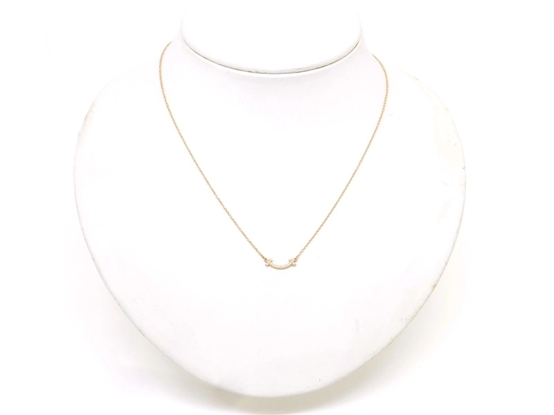 TIFFANY＆CO　ティファニー　Tスマイルネックレス　Tスマイルミニ　ダイヤモンド　PG　ピンクゴールド　62617772　2146000412363　【200】