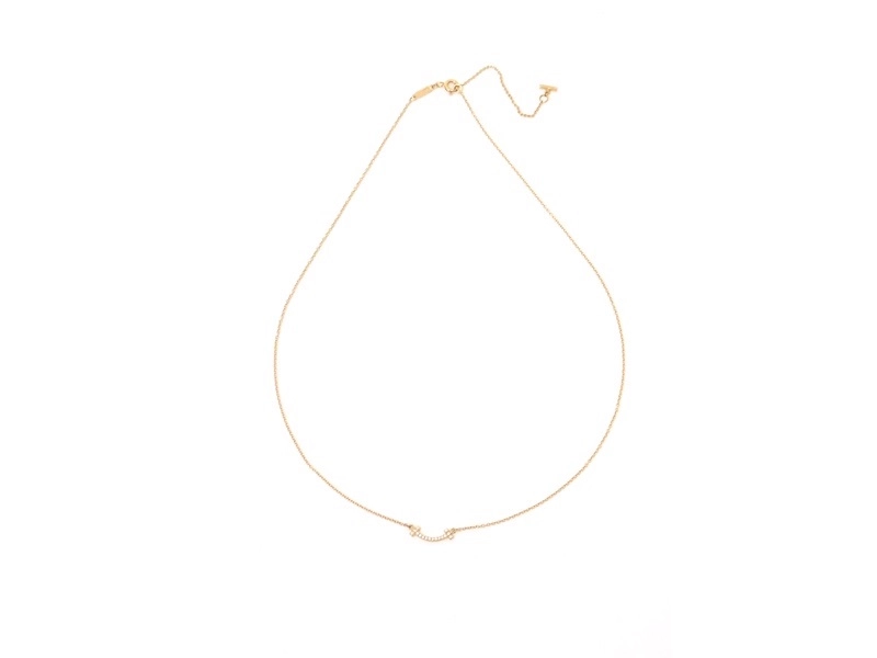 TIFFANY＆CO　ティファニー　Tスマイルネックレス　Tスマイルミニ　ダイヤモンド　PG　ピンクゴールド　62617772　2146000412363　【200】