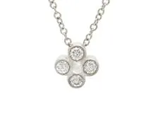 TIFFANY＆CO　ティファニー　ベゼルセット　ネックレス　PT950　プラチナ　ダイヤモンド　2.8g　2147100552164　【200】