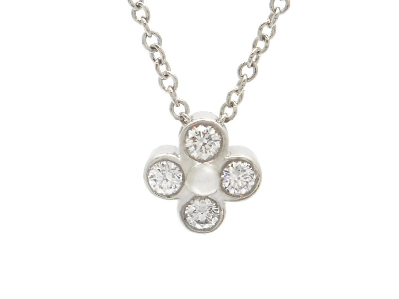 TIFFANY＆CO　ティファニー　ベゼルセット　ネックレス　PT950　プラチナ　ダイヤモンド　2.8g　2147100552164　【200】