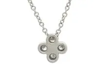 TIFFANY＆CO　ティファニー　ベゼルセット　ネックレス　PT950　プラチナ　ダイヤモンド　2.8g　2147100552164　【200】