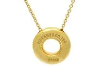 TIFFANY&CO ティファニー ドッツサークルネックレス  ダイヤモンド  YG  イエローゴールド  PT  プラチナ  4.9g  2143100443284 【200】