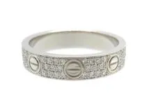 Cartier カルティエ　ラブリング　ミニラブリング　スモールモデル　WG　ホワイトゴールド　パヴェダイヤモンド　3.6g　48号　日本サイズ8号　2143700197781　【200】