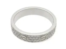 Cartier カルティエ　ラブリング　ミニラブリング　スモールモデル　WG　ホワイトゴールド　パヴェダイヤモンド　3.6g　48号　日本サイズ8号　2143700197781　【200】