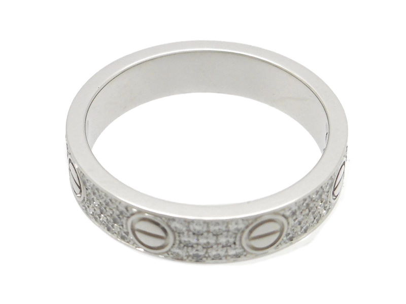 Cartier カルティエ　ラブリング　ミニラブリング　スモールモデル　WG　ホワイトゴールド　パヴェダイヤモンド　3.6g　48号　日本サイズ8号　2143700197781　【200】