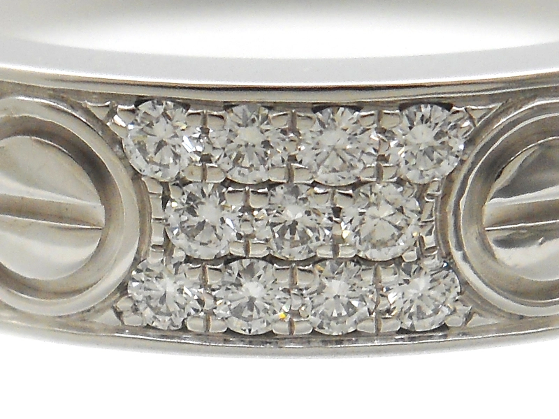 Cartier カルティエ　ラブリング　ミニラブリング　スモールモデル　WG　ホワイトゴールド　パヴェダイヤモンド　3.6g　48号　日本サイズ8号　2143700197781　【200】
